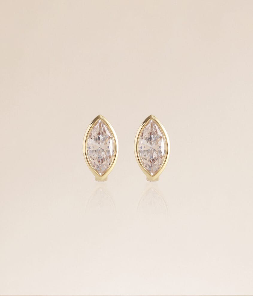 Marquise Bezel Mini Hoop Earring