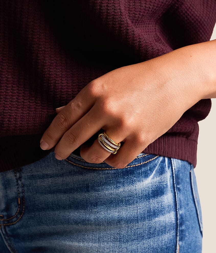 Mina Two Tone Stacked Ring