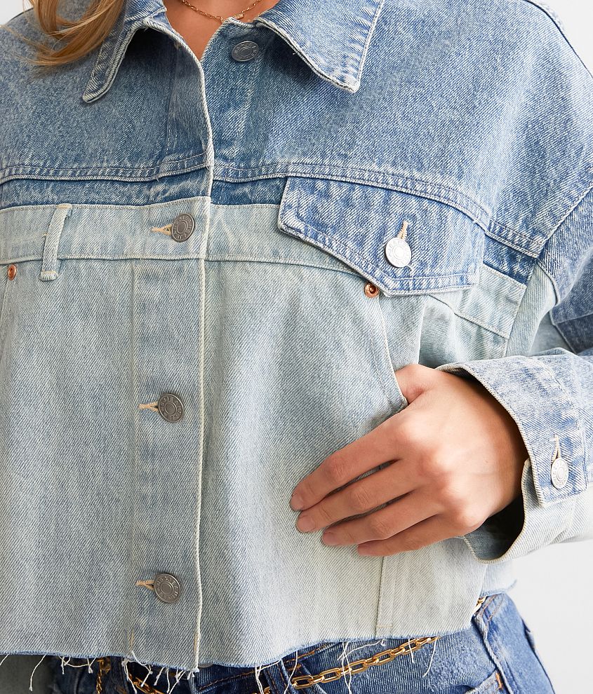 Two-Toned Denim Cropped Jacket