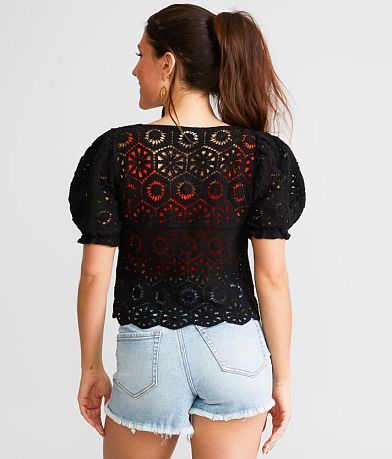Saints &amp; Hearts Crochet Top BACK