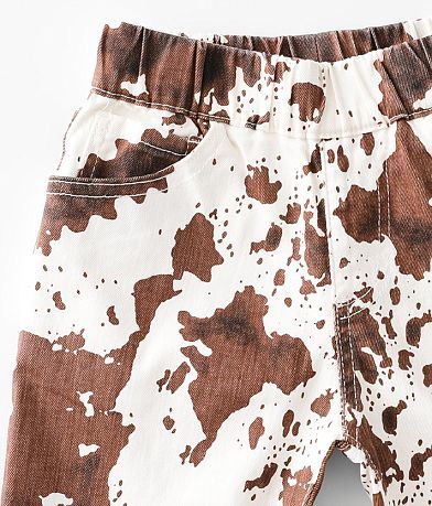 Saints &amp; Hearts Girls - Cow Print Flare Jean MISC_DETAIL_1