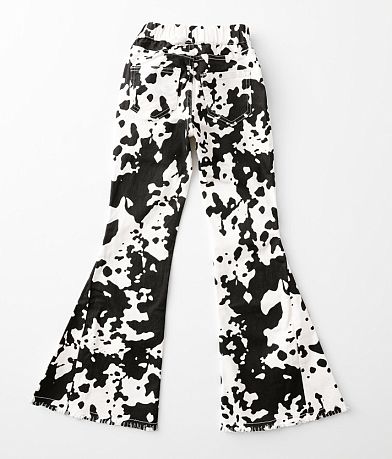 Saints &amp; Hearts Girls - Cow Print Flare Jean back view