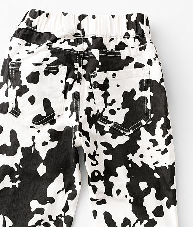 Saints &amp; Hearts Girls - Cow Print Flare Jean back pocket view