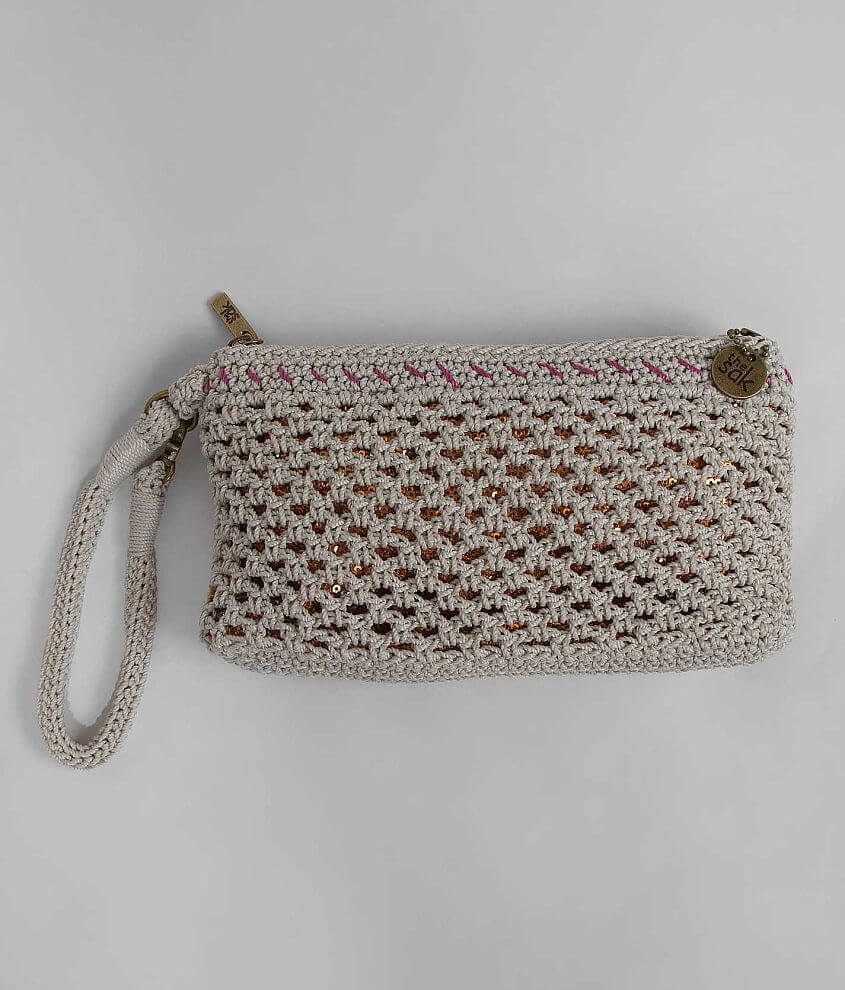 The Sak Crochet Wristlet Wallet front view