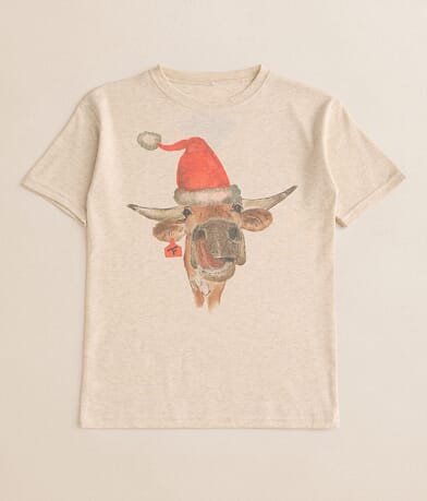 The Twisted Filly Girls - Holiday Cow T-Shirt front view