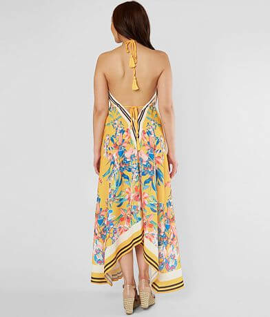 Flying Tomato Floral Halter Maxi Dress back view