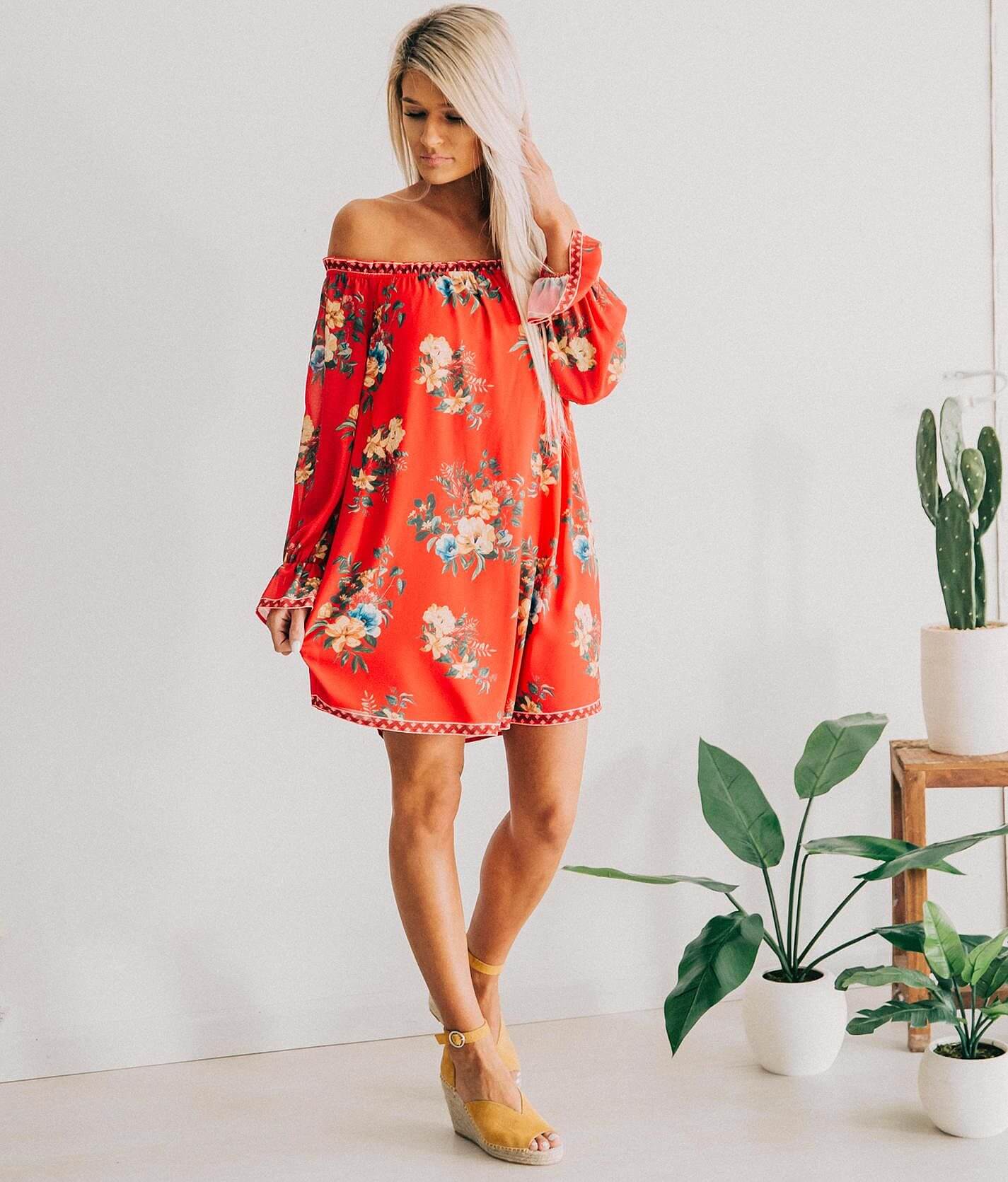 Flying Tomato Off The Shoulder Dress - Women's Dresses in Red | Buckle