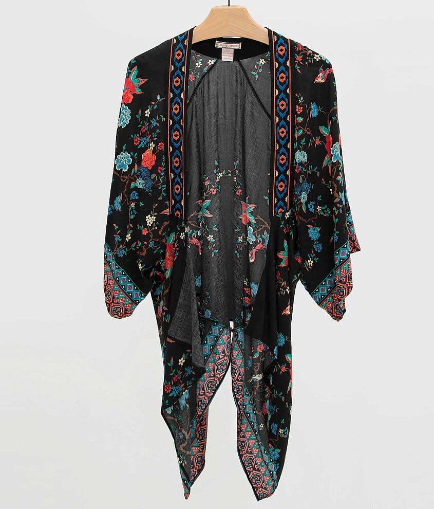 Flying Tomato Printed Cardigan - Women's Kimonos in Black | Buckle