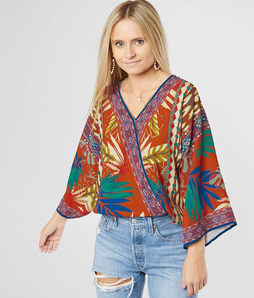 Image of Flying Tomato Tropical Mixed Print Top
