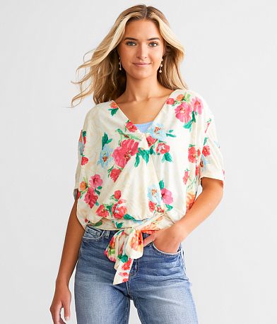 Selina Surplice Print Top Selina Surplice Print Top