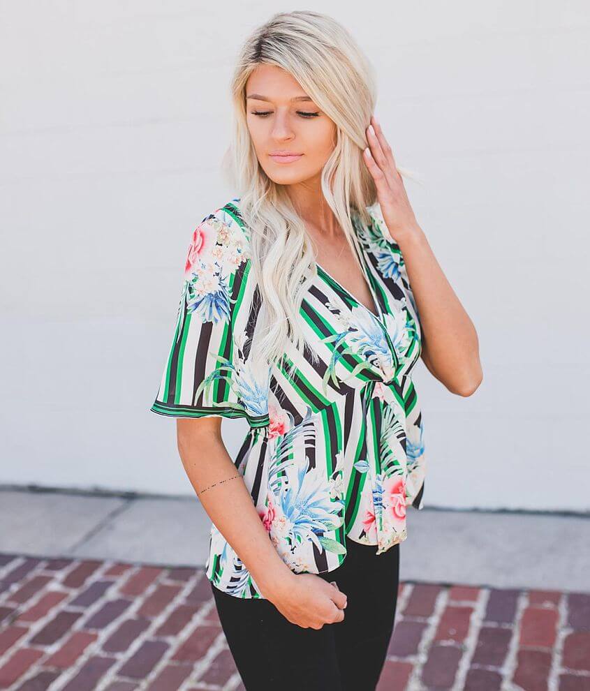 striped peplum blouse