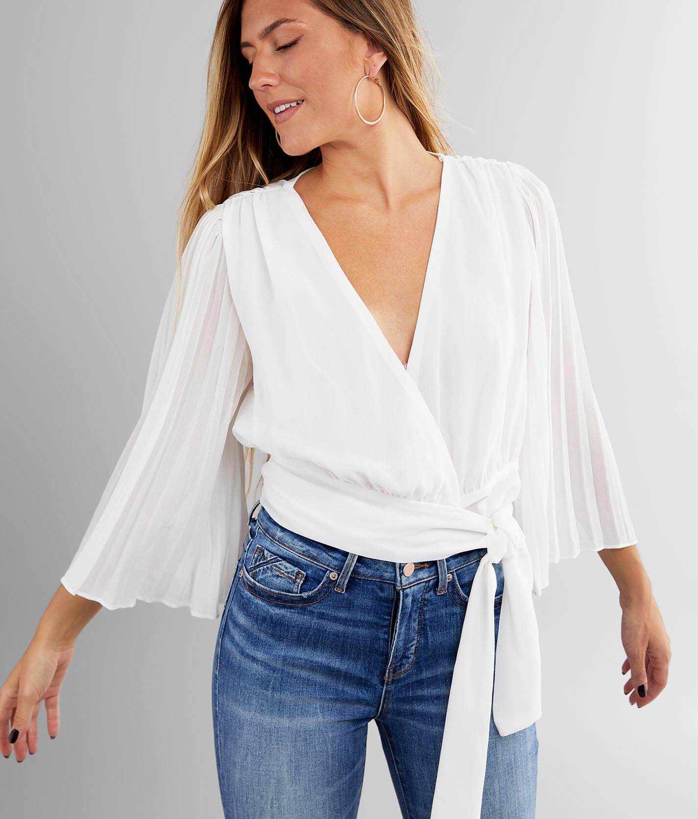 chiffon wrap top