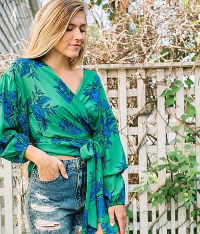 Jealous Tomato Floral Chiffon Wrap Blouse MISC_DETAIL_1