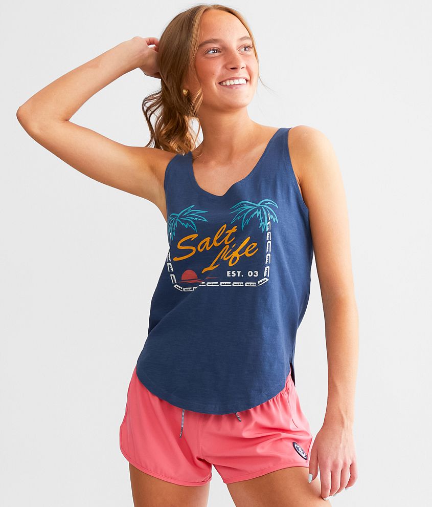 Salt Life Palm Cove Tank Top front view