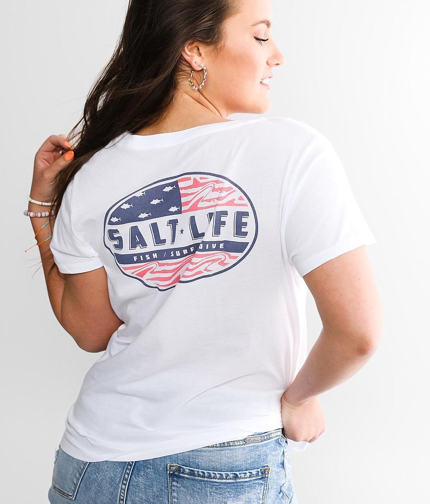 Salt Life Amerifinz TShirt Women's TShirts in White Buckle