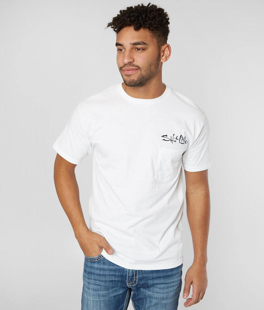 Salt Life Aquaholic Flags T-Shirt - Men's T-Shirts in White | Buckle