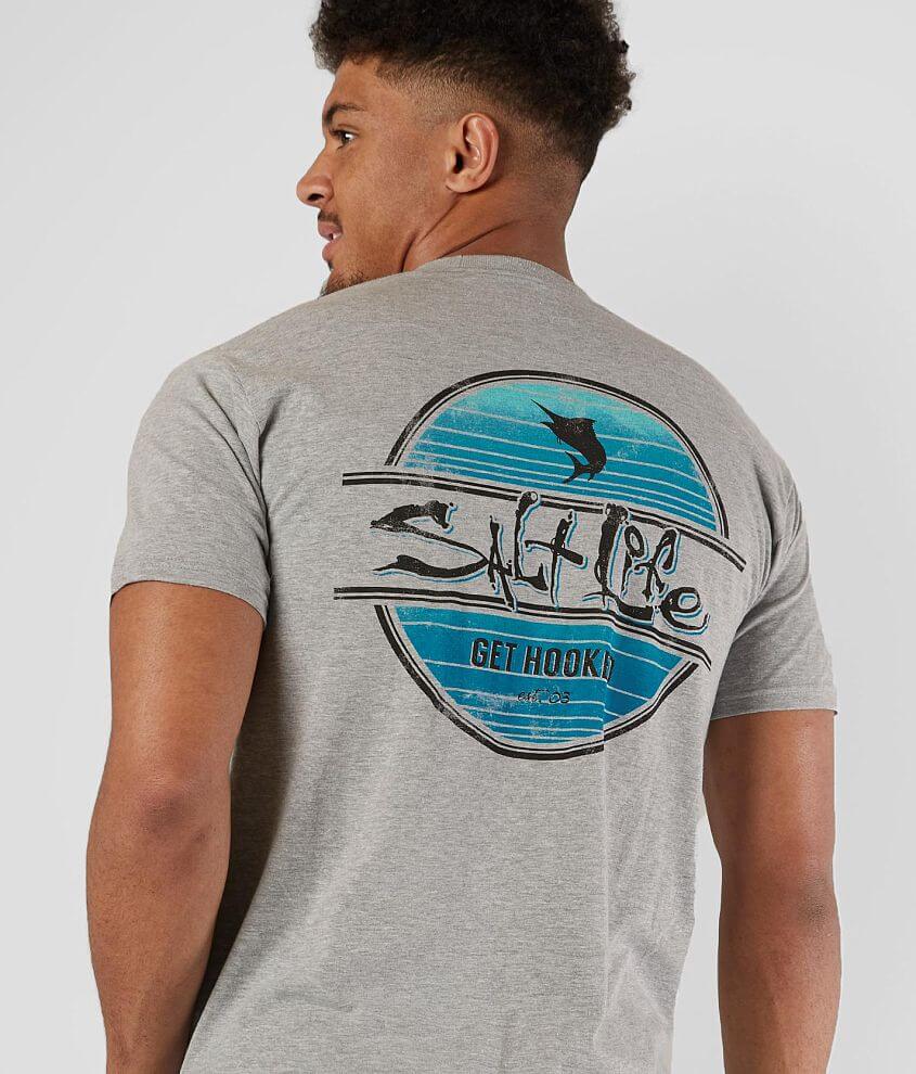 Salt Life Marlin Hook Up T-Shirt - Men's T-Shirts in Athletic Heather Grey