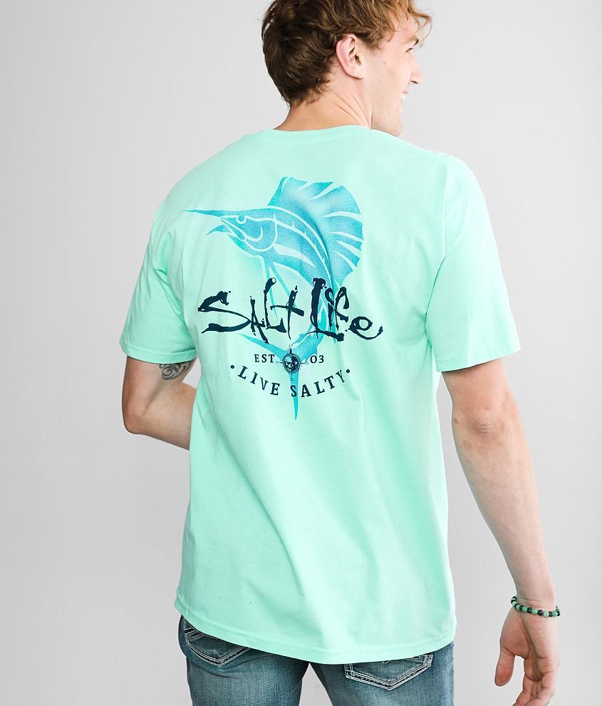 Salt Life Reel Escape T-Shirt - Men's T-Shirts in Aruba Blue