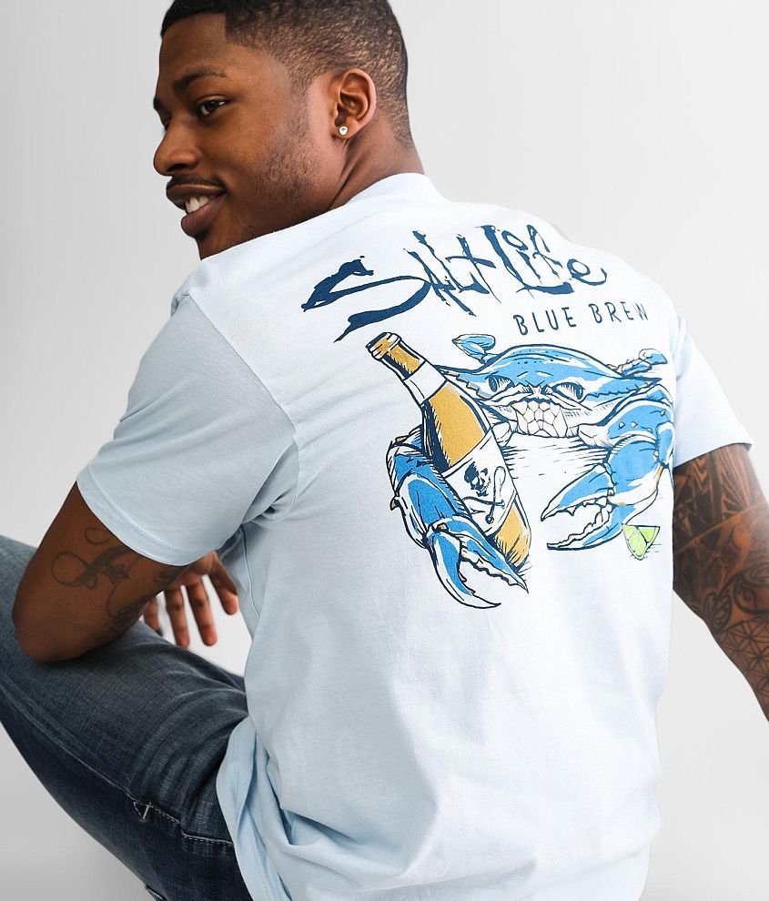 Salt Life Blue Brew Crab T-Shirt front view