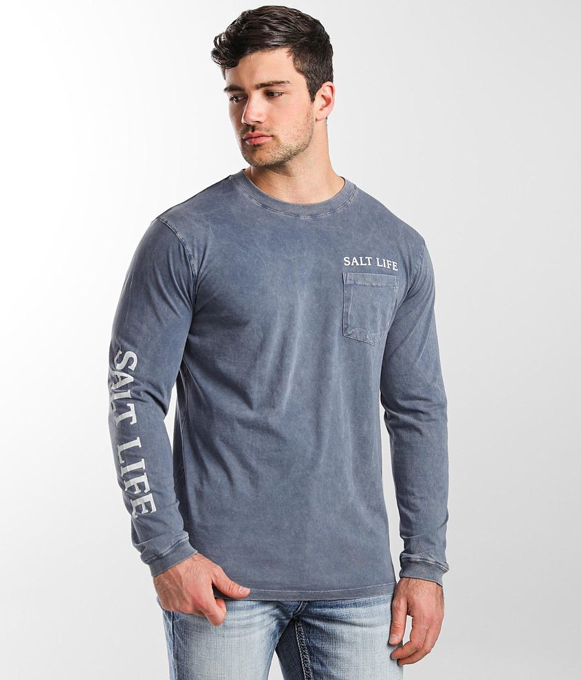 Salt Life Fish Trippin' T-Shirt - Men's T-Shirts in Washed Navy | Buckle