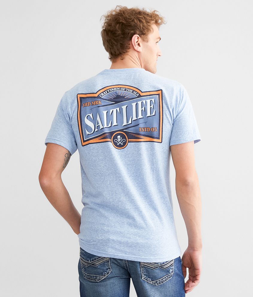 Salt Life Men's T Shirt - Live By The Sea