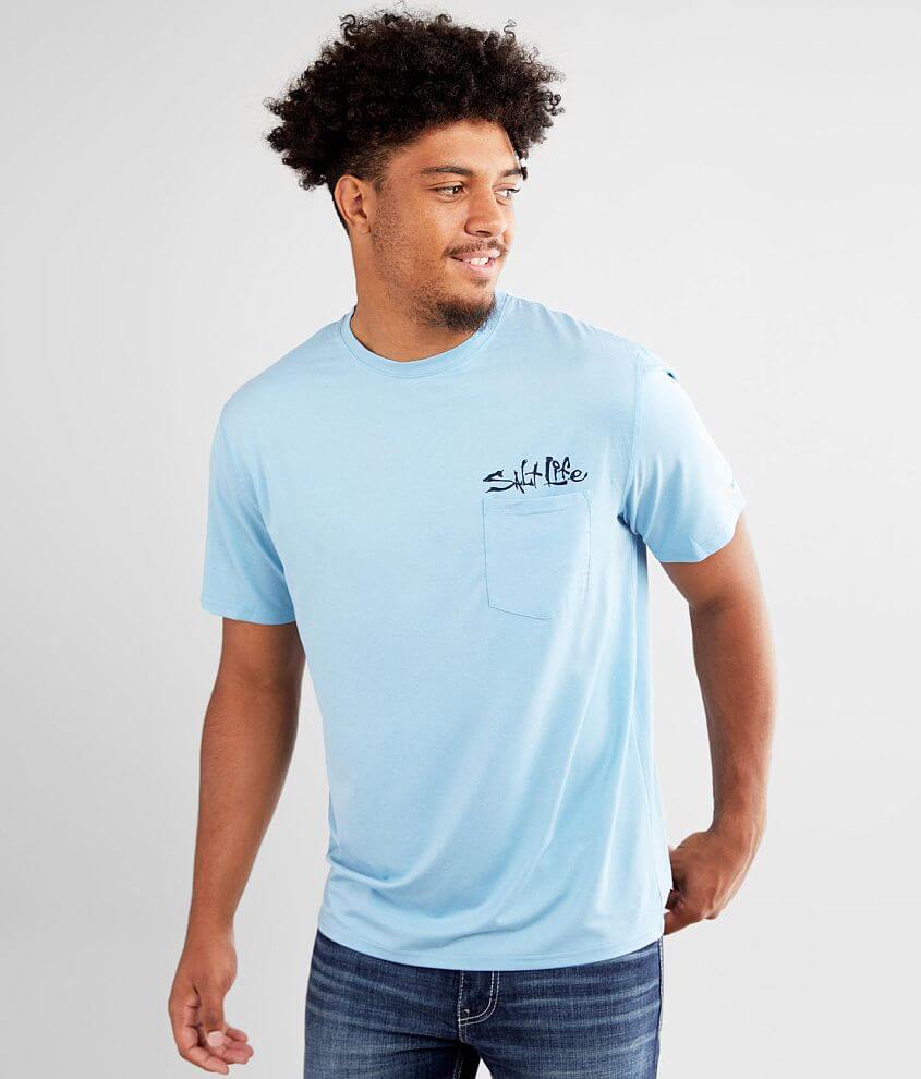 Salt Life Saltwater Tuna Performance T-Shirt - Men's T-Shirts in Airy Blue  Heather