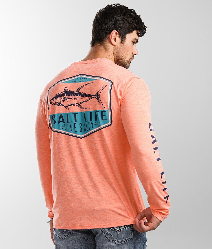 Salt Life Tunability Performance TShirt Men's Activewear in Coral