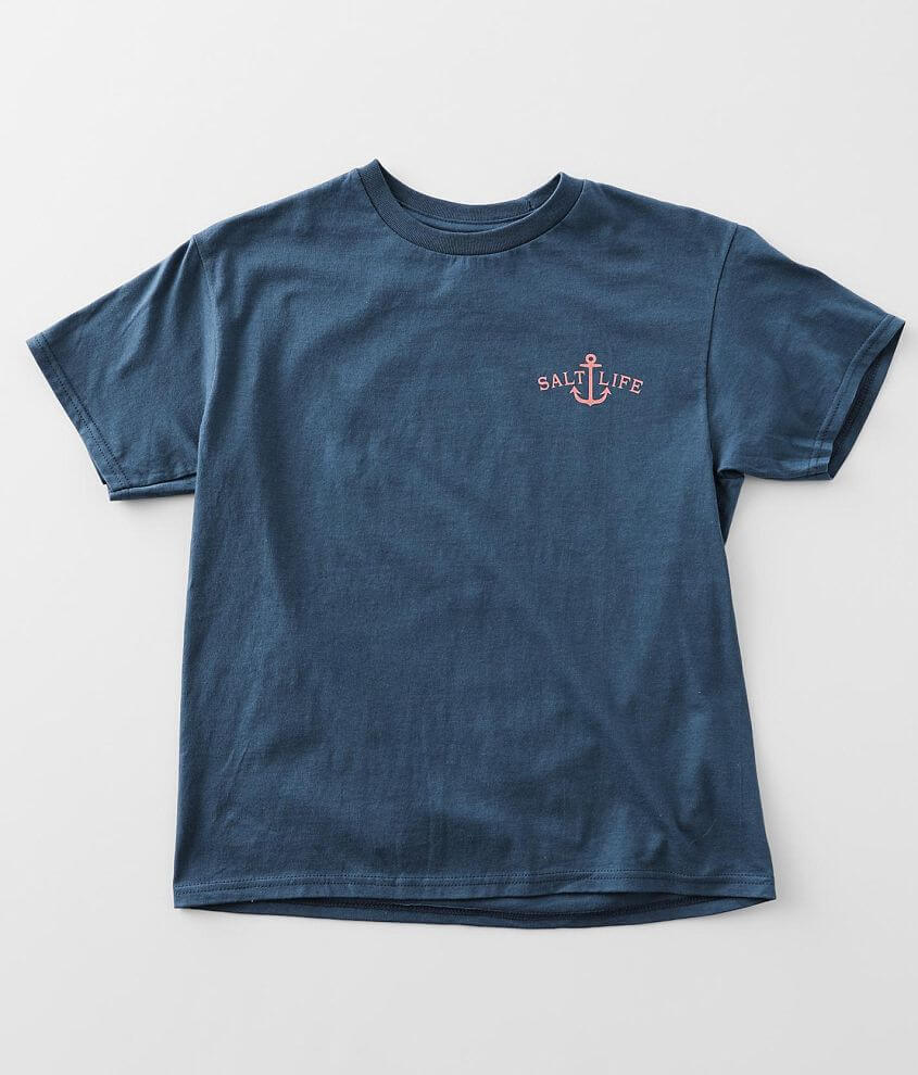 Salt Life Free As Sea Girls Tee - Navy - Small