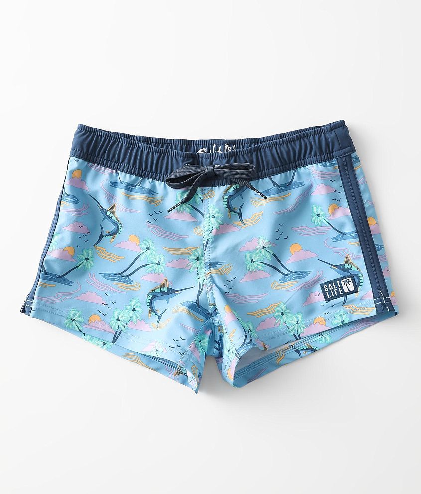 Girls - Salt Life Marlin Oasis SLX Performance Boardshort front view