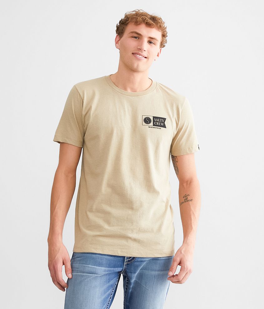 Salty Crew Men's Alpha Classic S/S Tee S Khaki Heather