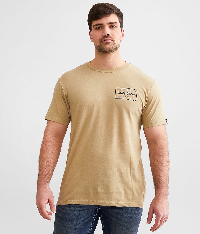 Salty Crew Short Sleeve Marina T-Shirt, Mens, XL, Khaki Heather