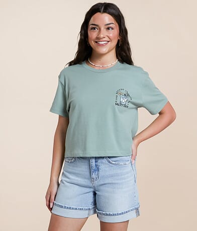 Salty Crew Ocean Spray Cropped T-Shirt front view