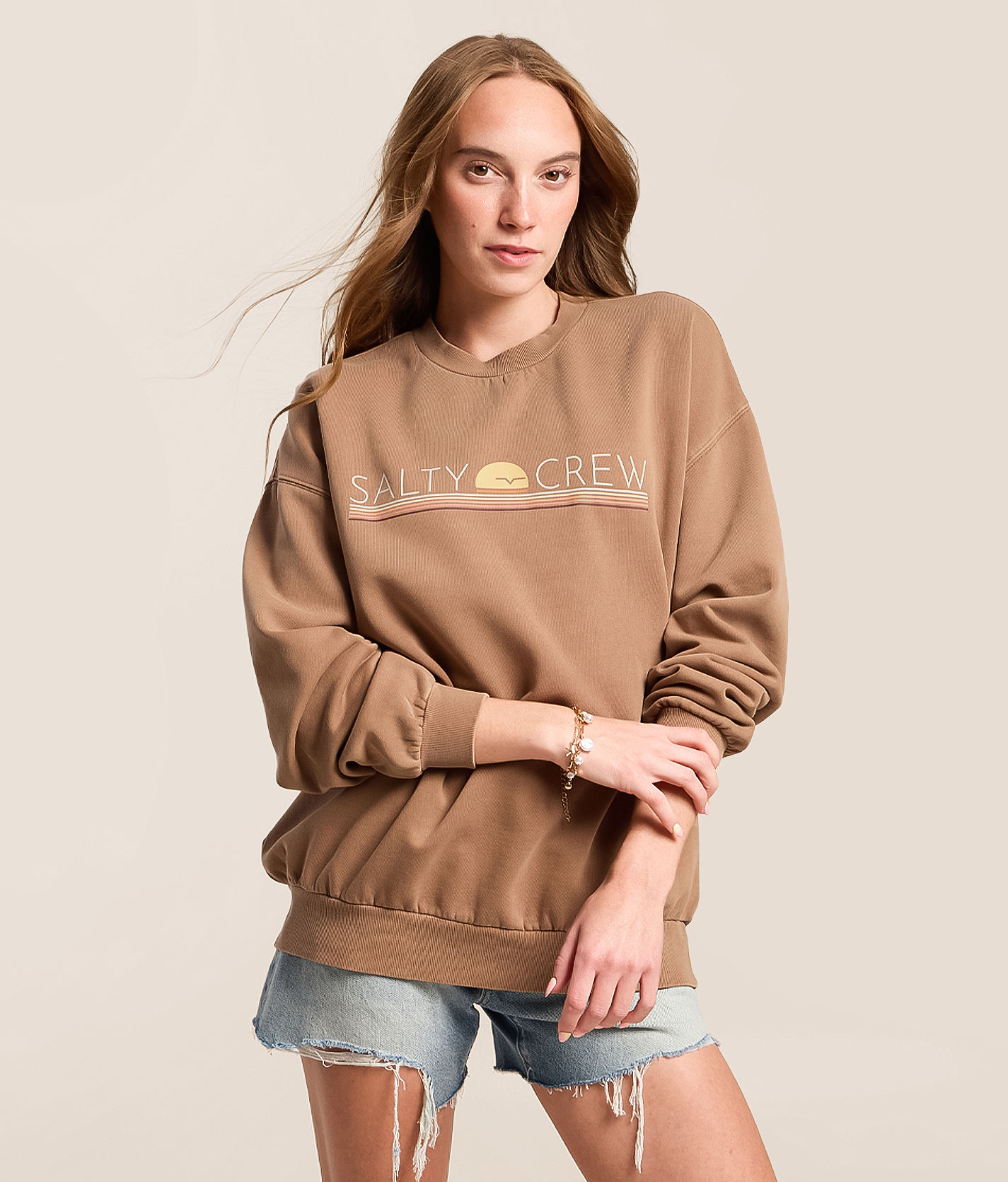 Salty Crew Horizon Oversized Pullover - Women's Sweatshirts in