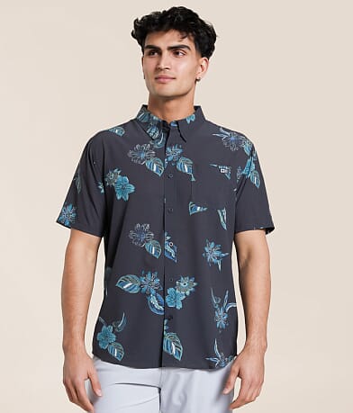 Salty Crew Breezer Floral Performance Shirt front view