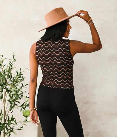 Willow &amp; Root Wave Mock Neck Tank Top back view