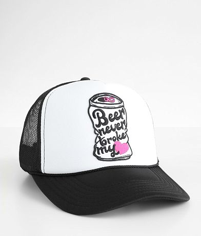 MADLEY. Beer Never Broke My Heart Trucker Hat front view