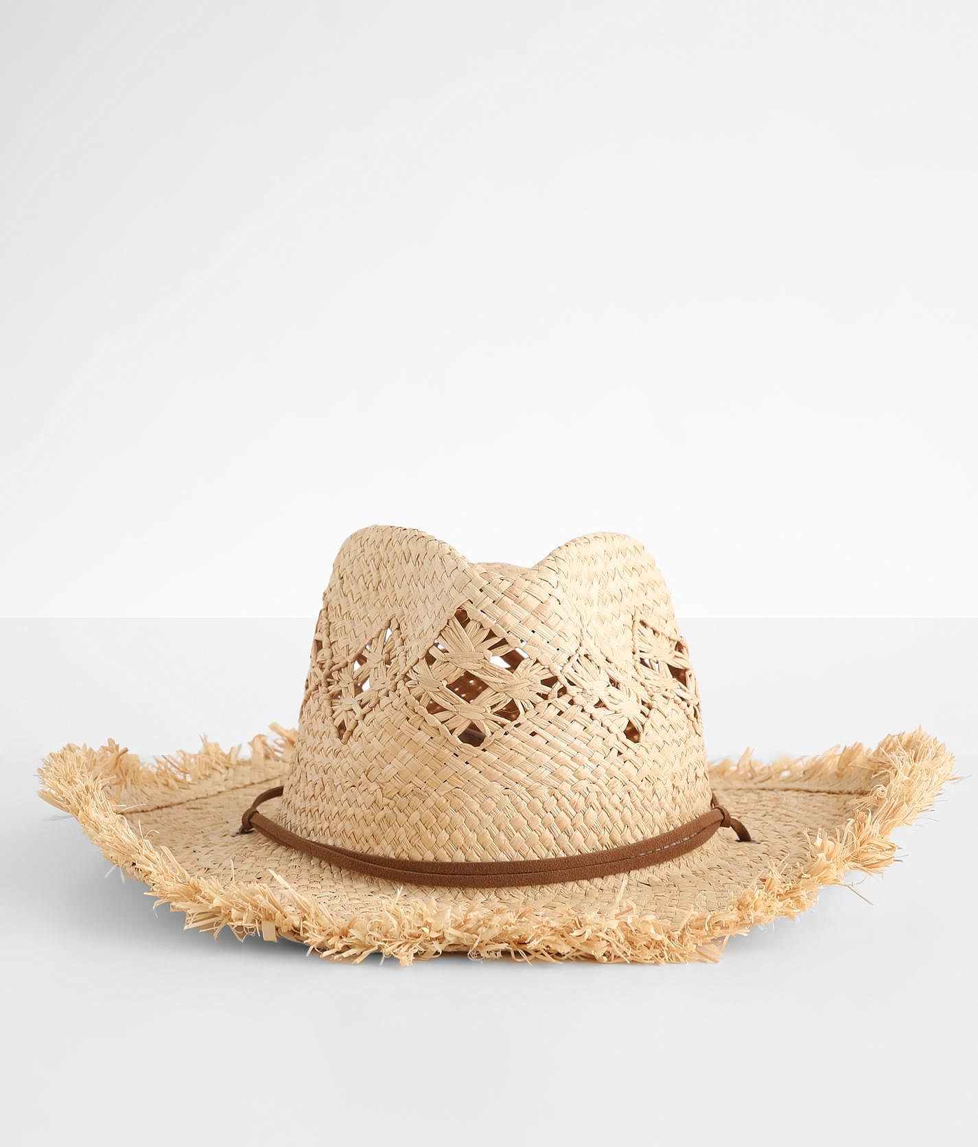 San Diego Hat Company Women's Crocheted Raffia Cowboy Hat, Natural, One Size