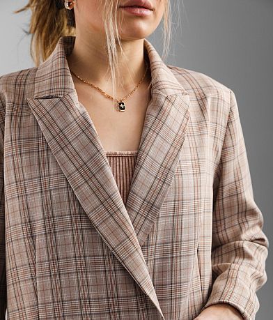 Know One Cares Plaid Blazer misc detail 1 view