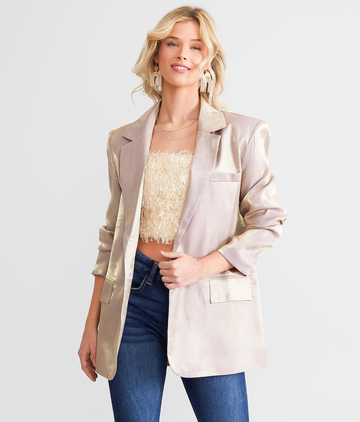 Iridescent on sale blazer jacket