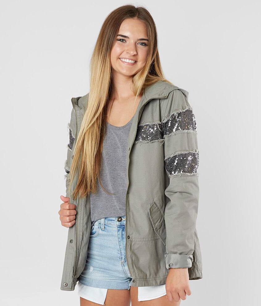 Sequined Hooded Jacket