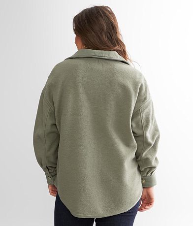 CoffeeShop Fleece Shacket BACK