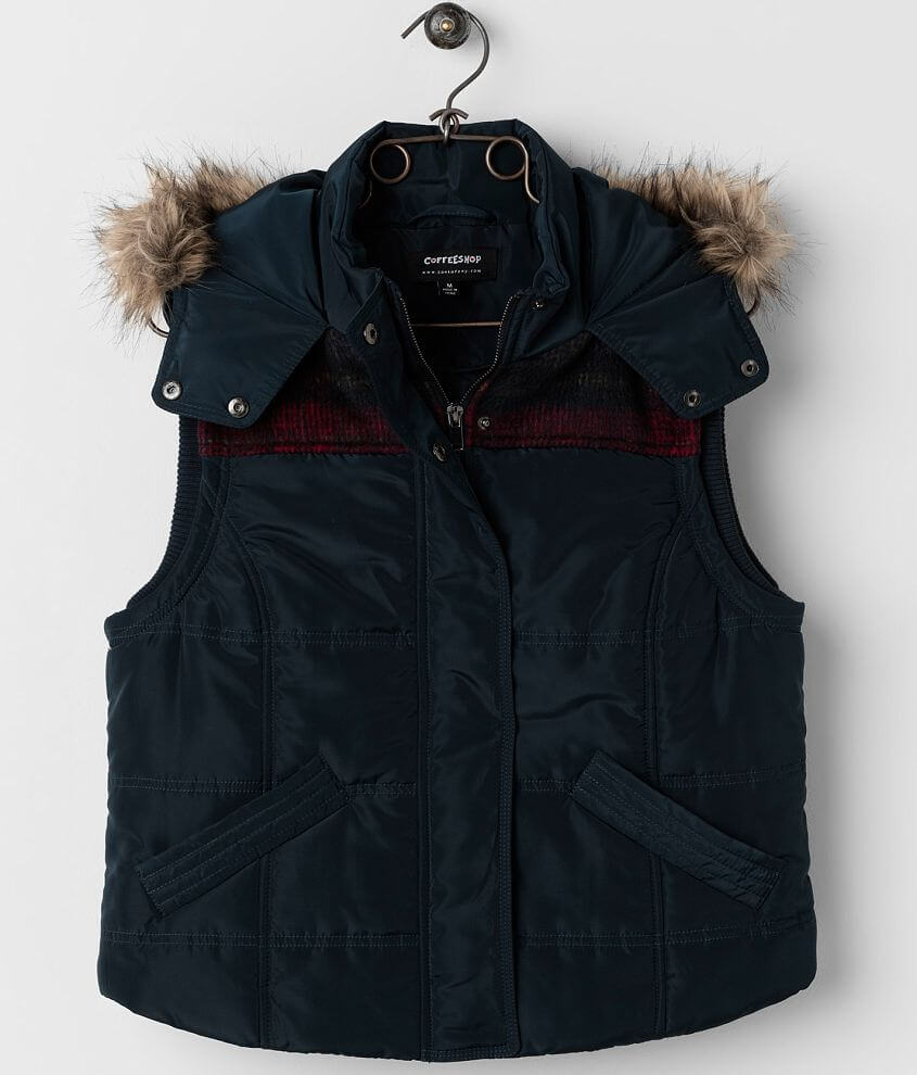 CoffeeShop Puffer Vest front view
