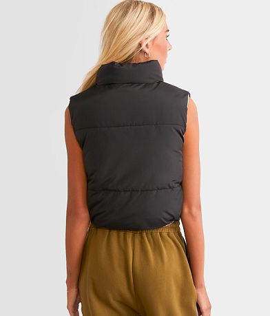 BKE Reversible Cropped Puffer Vest BACK