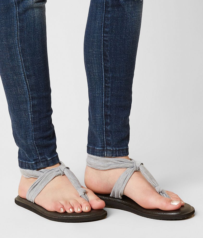 Sanuk Yoga Sling Ella Flip Women s Shoes in Grey Buckle