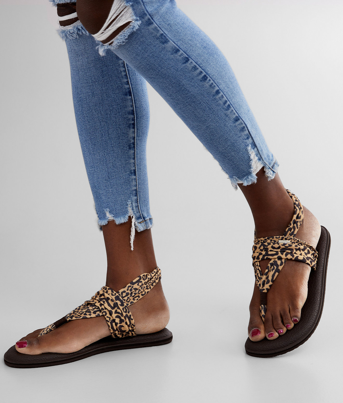 sanuk leopard flip flops