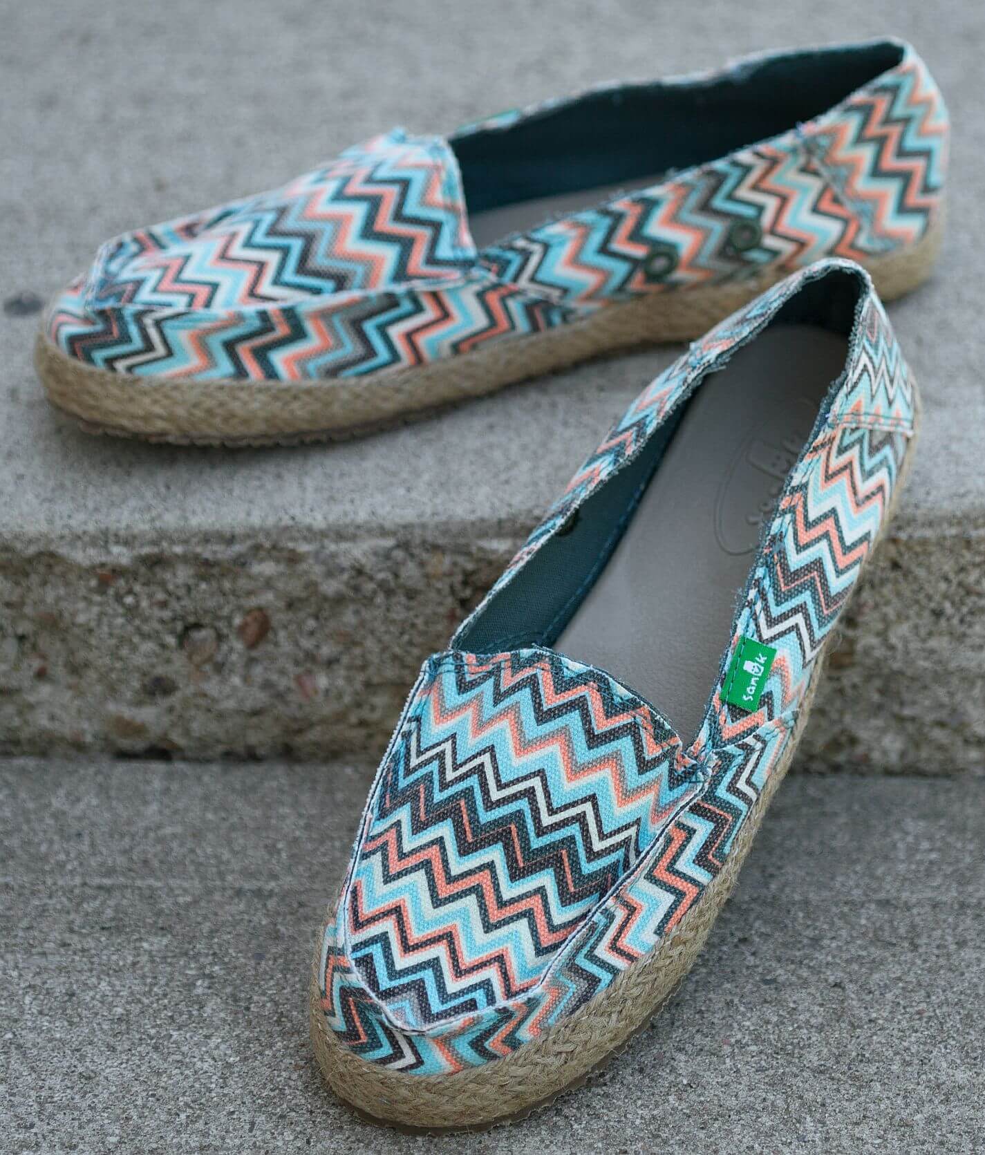 Sanuk Funky Fiona Shoe - Women's Shoes in Mallard Chevron