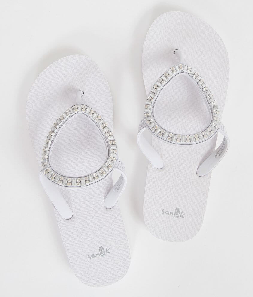 Sanuk Ibisa Monaco Flip - Women's Shoes in White Silver