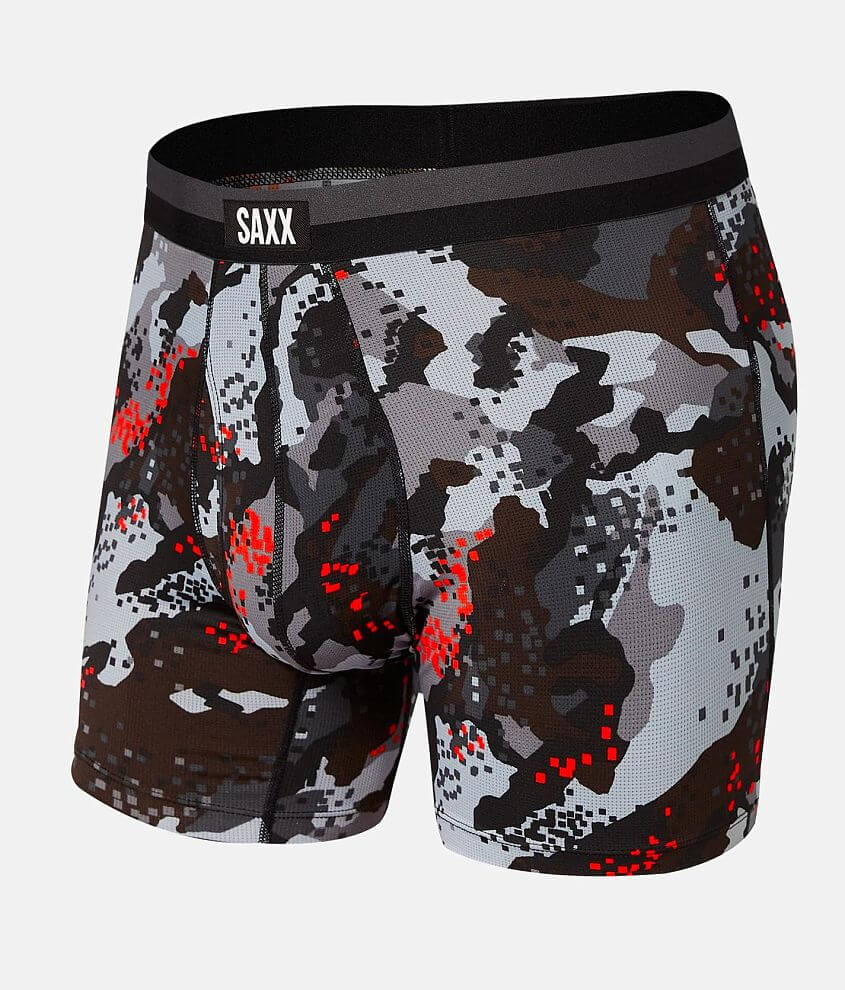 SAXX Sport Mesh Stretch Boxer Briefs - Men's Boxers in Graphite Digi Quake  Camo