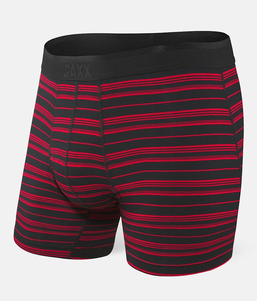 SAXX Platinum Stretch Boxer Briefs Men's Boxers in Black Red Tidal