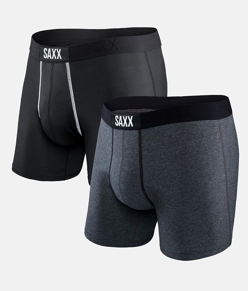 SAXX 24-Seven 2 Pack Stretch Boxer Briefs - Men's Boxers in Black ...